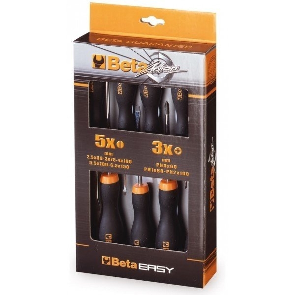 Beta - Serie 8 cacciaviti taglio + croce BETA Easy 1203/D8P