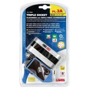 LAMPA - Plafoniera con tripla presa accendisigari