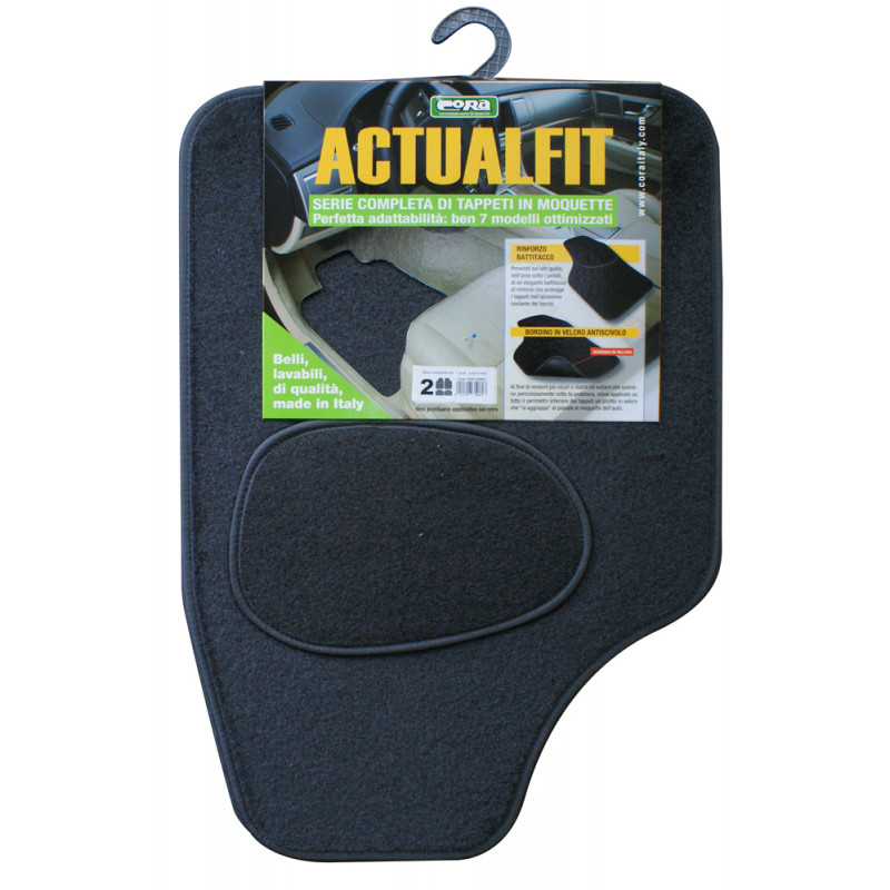 CORA - Set 4 tappeti moquette Actualfit nero mod.2 cod: 000135062