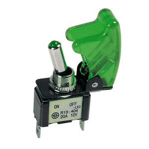 LAMPA - Interruttore con sicura 12/24 max 20a led verde 45563