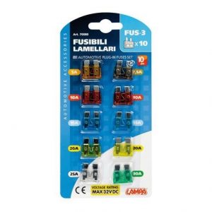 LAMPA - Set fusibili lamellari FUS-3 10 Pz 70080