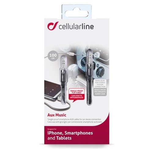 CELLULAR LINE - Cavo audio st. 3.5/3.5 au nero AUXMUSICK
