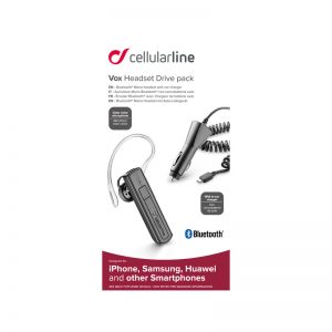 CELLULAR LINE - Auricolare mono bluetooth con caricatore da auto