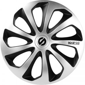 Sparco - Set 4 copricerchi Sicilia silver/nero 16'' SPC1673SVBK