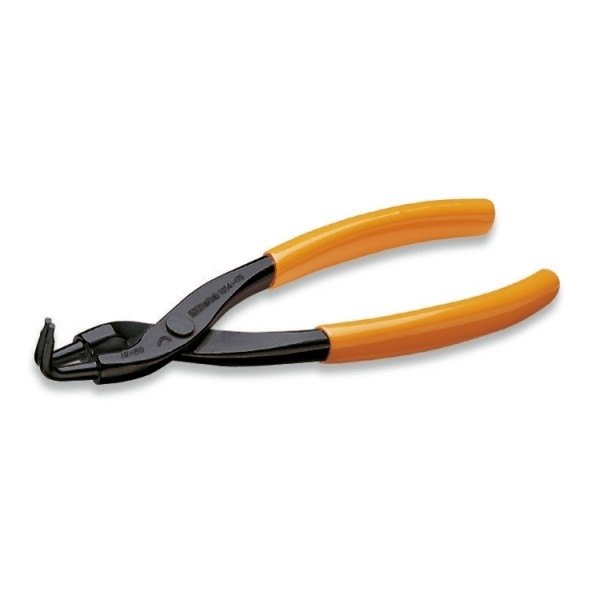 Pinze a becchi piegati a 90° per anelli elastici di sicurezza, per fori manici ricoperti in PVC