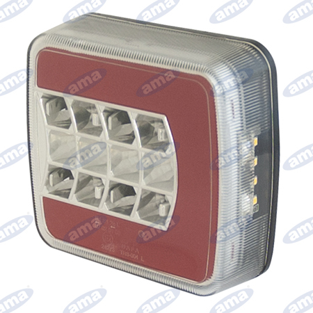 FANALE POSTERIORE SX LED 12-24V, LUCE DI POSIZIONE, INDICATORE DI DIREZIONE, STOP, LUCE TARGA