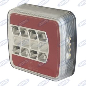 FANALE POSTERIORE SX LED 12-24V, LUCE DI POSIZIONE, INDICATORE DI DIREZIONE, STOP, LUCE TARGA