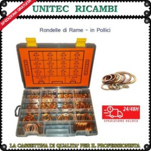 Unitec - Assortimento Rondelle Rame in pollici